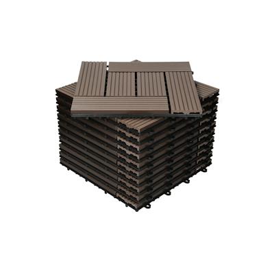 33er Set WPC Terrassenfliesen Balkonfliese Holz Klickfliese Mosaik 30x30cm 3m²