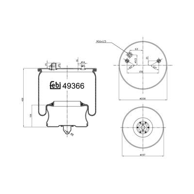 FEBI BILSTEIN Universal hinten rechts links mit Kolben 197mm für VOLVO 70376911 70321690 49366