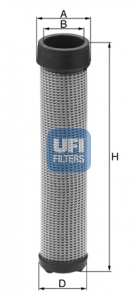 UFI Sekundärluftfilter 27.408.00 Universal 148mm für RENAULT BMC MAN VOLVO 11110023 81.08304.0098 7700056505 Image