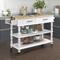 Durable Kitchen Cart with Solid Wood Tableto,56 inch Rolling Kitchen Island with Storage