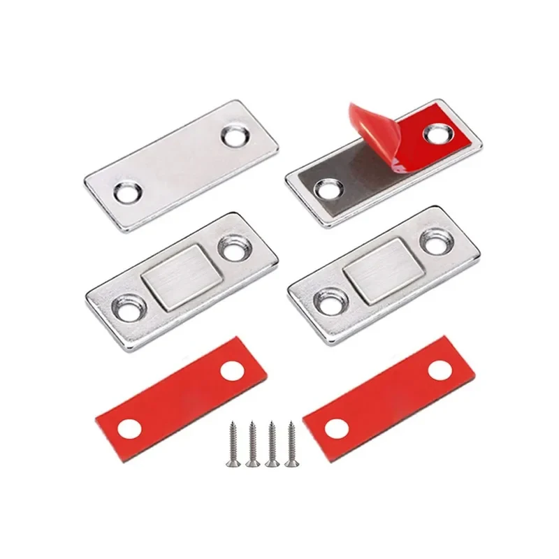 2er-Pack ultradünner magnetischer Schrankverschluss, selbstklebender Schubladenmagnetverschluss für Küchenschrank, Türschließen, magnetischer Türverschluss