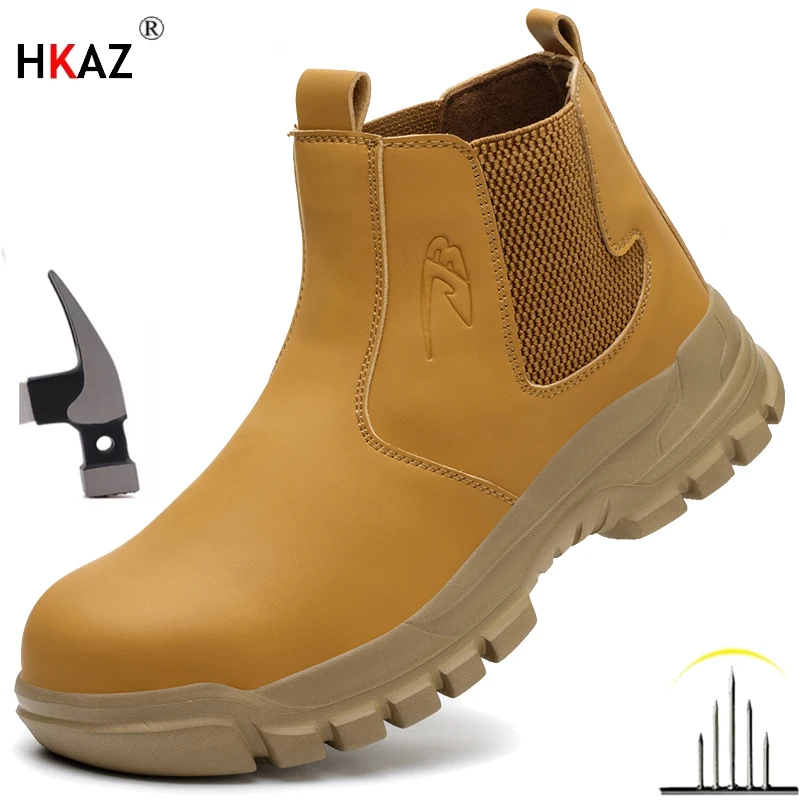 Qualität Männer Arbeit Stiefel Anti-smash Anti-punktion Sicherheit Schuhe Chelsea Stiefel Anti-verbrühen Schweißen Schuhe Unzerstörbar männer Stiefel