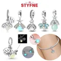 S925 Argento Glow-in-the-dark Firefly Ciondolo con ciondolo adatto per braccialetti con ciondoli originali Perline regalo per le donne Regali di gioielleria raffinata fai da te