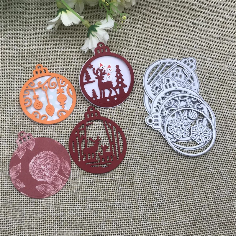 Matrices de découpe en métal pour bricolage, pochoirs pour scrapbooking, modèle de découpe artisanale, gaufrage décoratif, cerf de Noël, démontrent de neige, 4 pièces