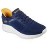 Slip-On Sneaker SKECHERS "BOBS SQUAD CHAOS-SOLID STEP", Herren, Gr. 40, blau (navy), Textil, sportlich, Schuhe, Schlupfschuh, Slipper, Sneaker zum Schlupfen, Topseller