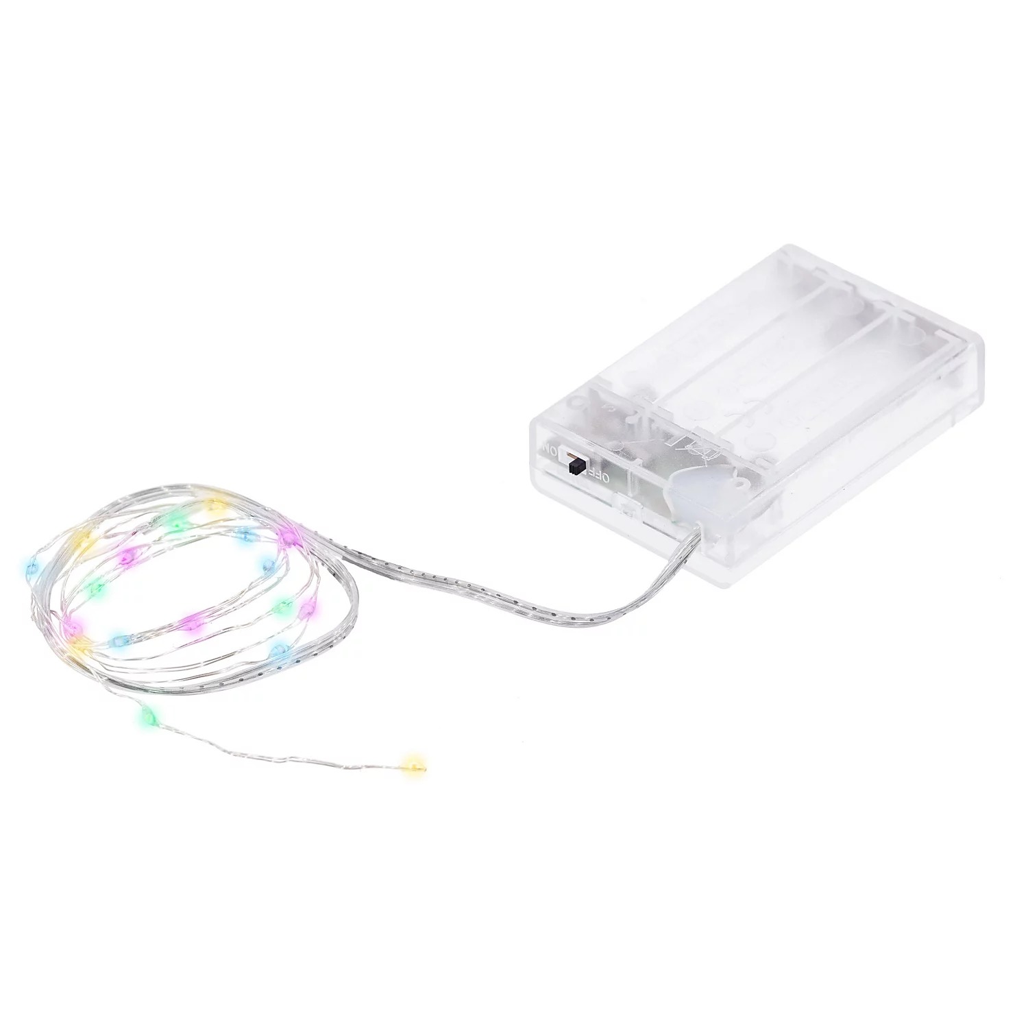 Guirlande lumineuse micro-LED avec boitier à piles et minuterie, pastel, 20 LED