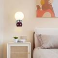 lampada da parete nordica globo bianco paralume in vetro applique da parete in metallo lampade da parete moderne luci da parete per interni per soggiorno camera da letto comodino illuminazione da bar