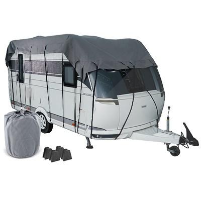 Enva Dachschutzplane für Wohnwagen/Wohnmobil 6,5x3m + 4 Abstandshalter Image