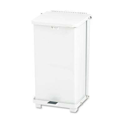 Rubbermaid Commercial Defenders Heavy-Duty Steel Step Can, 6.5 gal, Steel, White (RCPST12EPLWH) Each Rubbermaid® Commercial Waste Receptacles