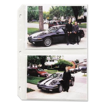 C-Line Clear Photo Pages for Four 5 x 7 Photos, 3-Hole Punched, 11.25 x 8.13, 50/Box (CLI52572) Box of 50 C-Line® Photo Albums