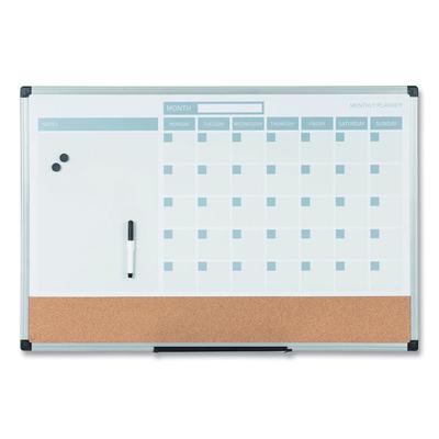 MasterVision 3-in-1 Calendar Planner, 36 x 24, White Surface, Silver Aluminum Frame (BVCMB0707186P) Each MasterVision™ Boards