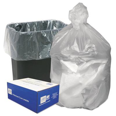 Ultra Plus Can Liners, 16 gal, 8 microns, 24" x 33", Natural, 50 Bags/Roll, 20 Rolls/Carton (WBIHD24338N) Case of 1000 Ultra Plus® High-Density Trash