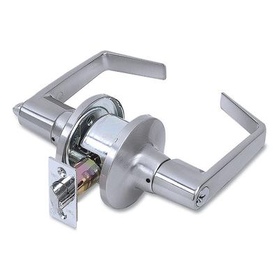 Tell Light Duty Commercial Entry Lever Lockset, Satin Chrome Finish (PFQCL100200) Each Tell® Doorstops