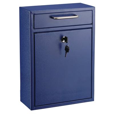 AdirOffice Large Ultimate Secure Drop Box Wall Mounted Mail Box, 11.2 x 4.7 x 16.2, Blue (ALHI63104BLU) Each Interoffice Mailboxes