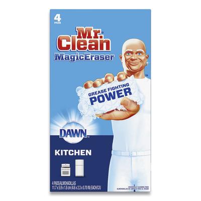 Mr. Clean Magic Eraser Kitchen Scrubber, 4.6" x 2.3", White, 4 Scrubbers (PGC51107) Each Mr. Clean® Sponges, Cleaning Pads & Wipers