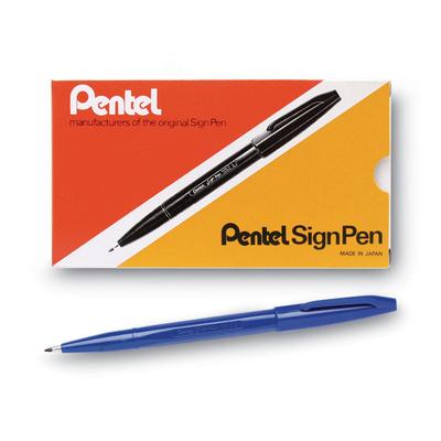 Pentel Arts Sign Pen Fine Point Color Marker, Extra-Fine Bullet Tip, Blue, Dozen (PENS520C) 1 Dozen Pentel Arts® Art Markers