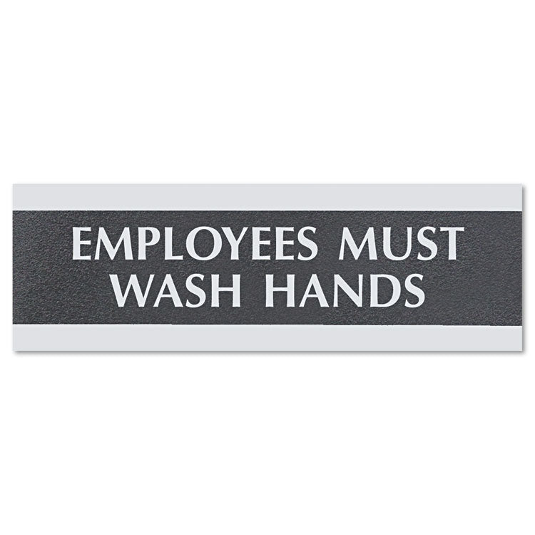 Headline Sign Century Series Office Sign, Employees Must Wash Hands, 9 x 3 (USS4782) Each Headline® Sign Signs & Sign Holders