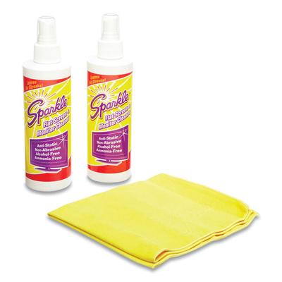 Sparkle Flat Screen and Monitor Cleaner, Pleasant Scent, 8 oz Bottle, 2/Pack, 6/Carton (FUN50128CT) Case of 12 Sparkle® Electronics Cleaners