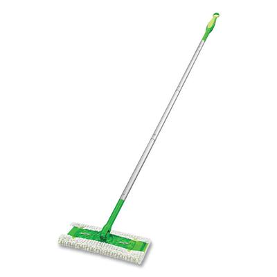 Swiffer Sweeper Mop, 10 x 4.8 White Cloth Head, 46" Green/Silver Aluminum/Plastic Handle, 3/Carton (PGC09060CT) Carton of 3 Swiffer® Floor Dusters & A