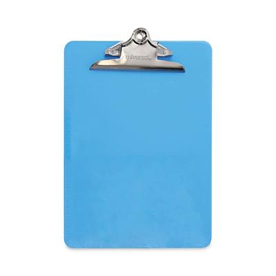 Universal Plastic Clipboard with High Capacity Clip, 1.25" Clip Capacity, Holds 8.5 x 11 Sheets, Translucent Blue (UNV40307) Each Universal® Clipboard