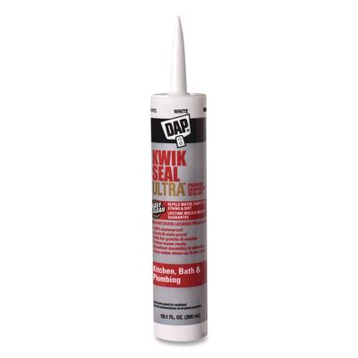 DAP KWIK SEAL ULTRA Premium Siliconized Sealant, 10.1 oz Tube, Gloss White (DAP7079818897) Each DAP® Sealing Products