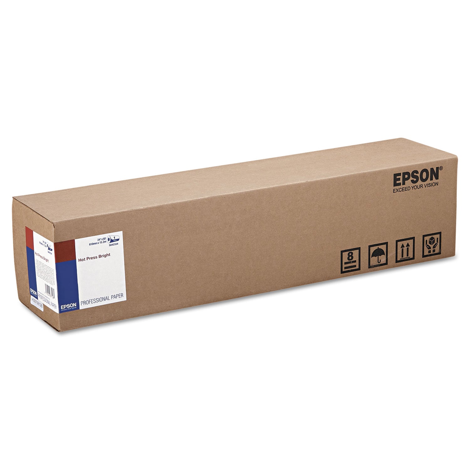 Epson Hot Press Bright Fine Art Paper Roll, 16 mil, 24" x 50 ft, Smooth Matte White (EPSS042334) Each Epson® Photo Paper