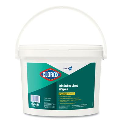 Clorox Disinfecting Wipes, 1-Ply, 7 x 8, Fresh Scent, White, 700/Bucket (CLO31547) 1 Bucket Clorox® Cleaning Cloths & Wipes