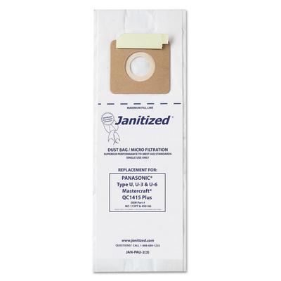 Janitized Vacuum Filter Bags Designed to Fit Panasonic Upright Type U, 36/Carton (APCJANPAU2) Case of 36 Janitized® Vacuum Accessories