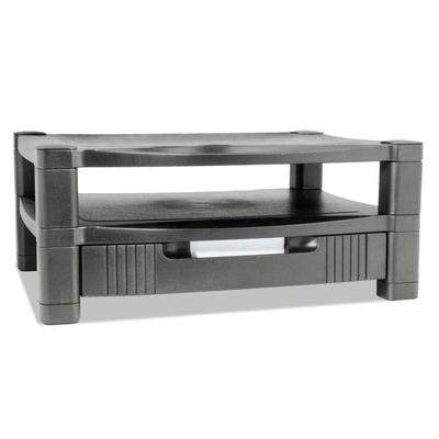 Kantek Two-Level Monitor Stand, 17" x 13.25" x 3.5" to 7", Black, Supports 50 lbs (KTKMS480) Each Workstation Monitor Mounts & Stands