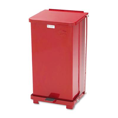 Rubbermaid Commercial Defenders Heavy-Duty Steel Step Can, 6.5 gal, Steel, Red (RCPST12EPLRD) Each Rubbermaid® Commercial Waste Receptacles