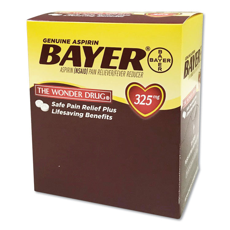Bayer Aspirin Tablets, Two-Pack, 50 Packs/Box (PFYBXBG50) Box of 50 Bayer® Medicines
