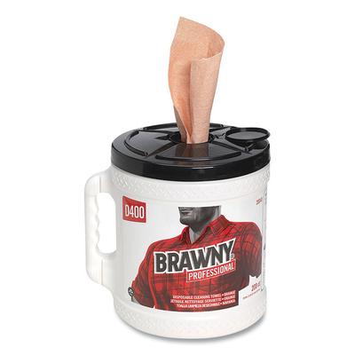 Brawny Professional D400 Disposable Cleaning Towel System, 9.9 x 13, Orange, 200 Sheets/Roll with Plastic Bucket (GPC20040EA) Each Brawny® Cleaning Cl