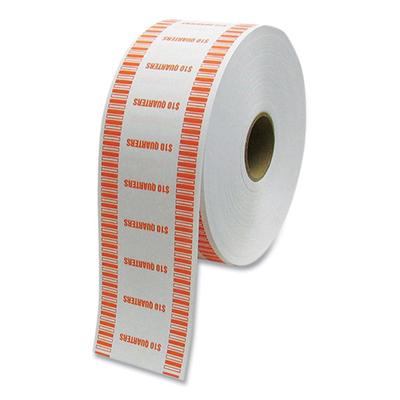 CONTROLTEK Automatic Coin Wrapper Roll for Coin Wrapping Machines, Quarters, $10.00, Kraft/Orange, 2,000/Roll, 8 Rolls/Carton (CNK575037) Case of 8 CO
