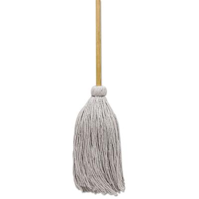 Boardwalk Cotton Deck Mop, #20 White Cotton Head, 50" Wood Handle, 12/Carton (BWKCD50020S) Case of 12 Boardwalk® Mops