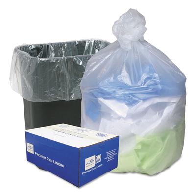 Ultra Plus Can Liners, 16 gal, 8 microns, 24" x 33", Natural, 50 Bags/Roll, 4 Rolls/Carton (WBIWHD2431) Case of 200 Ultra Plus® High-Density Trash Bag