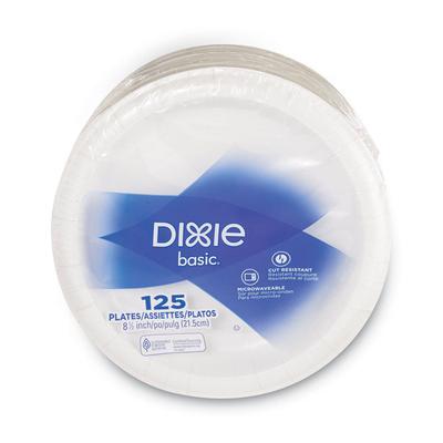 Dixie Paper Dinnerware, Plates, White, 8.5" dia, 125/Pack (DXEDBP09W) Pack of 125 Dixie®