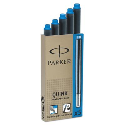 Parker Refill Cartridge for Parker Washable Ink Fountain Pens, Blue Ink, 5/Pack (PAR1950208) Parker® Pen Refills