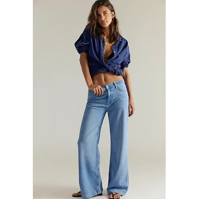 We The Free Stride Straight 'n Wide Jeans at Free People in Starship, Size: 27 S
