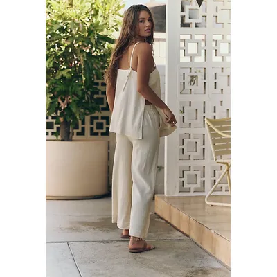 Sightseer Linen Co-Ord by free-est at Free People in Tea Cookie, Size: Large