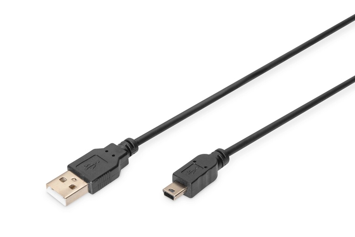 DIGITUS USB 2.0 Anschlusskabel, Typ A - mini B (5pin), 3.0m Image