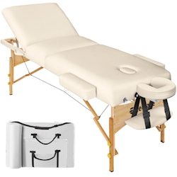 TECTAKE 3 Zonen Massageliege Somwang mit 7,5cm Polsterung und Holzgestellbeige Image