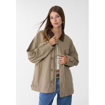 Stradivarius Contrast multi-pocket jacket Khaki XL