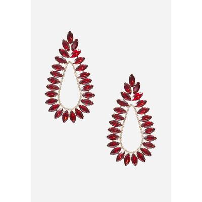 Women's Oversized Teardrop Crystal Earrings With Mixed Crystals by ELOQUII in Blue (Size NO SIZE)