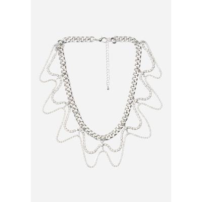 Plus Size Women's Looped Sparkle Choker by ELOQUII in Silver (Size NO SIZE)