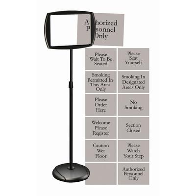 MasterVision™ SIG05050505 Floor Pedestal Sign, Interchangeable, 11 x 15 x 39 , Black