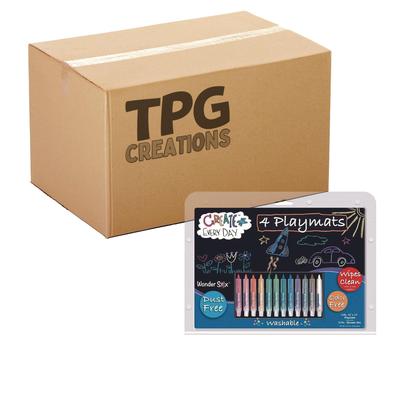 TPG Creations Wonder Stix Playmat Kit, 12 Assorted Pastel Wonderstix and 4 Playmats/Pack, 12 Packs/Carton (TPG64906)