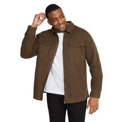 Men's Big & Tall Owen Herringbone Shacket by Johnny Bigg in Khaki (Size 1XLT)