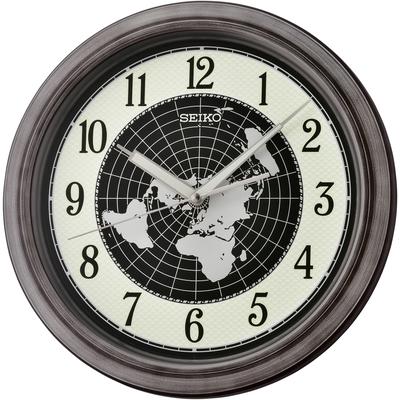 Wanduhr SEIKO, silber (silberfarben), Wanduhren, Ø 32cm, Quarzuhr,Leuchtzeiger,ideal als Geschenk,Wohnzimmer,Esszimmer,Flur Image