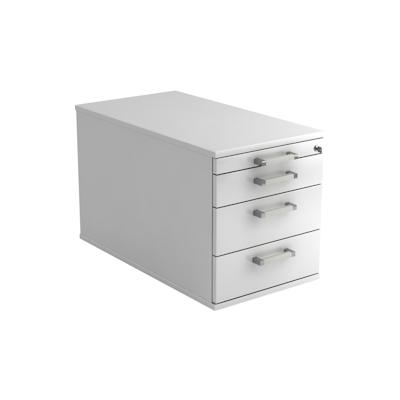 Hammerbacher Rollcontainer 80cm 3 Schub Schloss Chromgriff Weiß Image