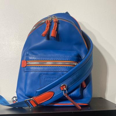 Coach Bags | Coach Academy Pack With Varsity Zipper. This Is A Sling Pack. | Color: Blue/Orange | Size: Os